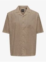 Men's Brown Patterned Shirt ONLY & SONS Ron - Men