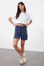 Trendyol Indigo High Waist Pocket Slim Shorts & Bermuda