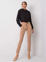 Brown trousers with drawstring