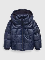 Dark blue boys' winter quilted jacket GAP