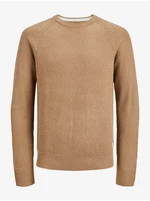 Light brown men's sweater Jack & Jones Pannel - Men