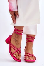 Knotted High Heel Sandals Pink Secret Love