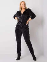 Black velour plus size set