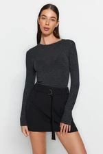 Trendyol Black Belt Detailed A-line Mini Woven Skirt