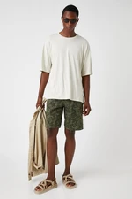 Koton Camouflage Patterned Gabardine Shorts