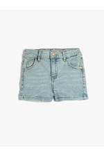 Koton Jeans Shorts with Pocket, Cotton and Adjustable Elastic Waist.