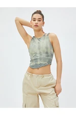 Koton Crop Athlete Bodice with Window Detailed Tie-tie Pattern.