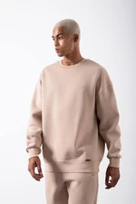 XHAN Beige Organic Cotton Oversized Sweatshirt