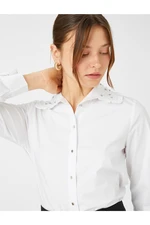 Koton Embroidered Baby Collar Shirt with Stones Relax Fit