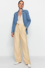 Trendyol Light Brown Straight Straight Cut Woven Trousers