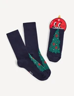 Navy blue men's patterned socks Celio Christmas