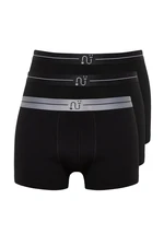 Trendyol 3-Pack bavlněné boxerky s černým vzorovaným elastickým páskem