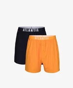 Pánské volné boxerky ATLANTIC 2Pack - tmavě modré/žluté