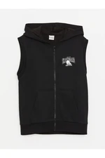 LC Waikiki Boys' Hoodie with Printed Zippered Vest