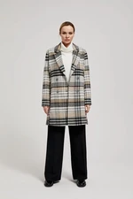 Checkered double-breasted coat