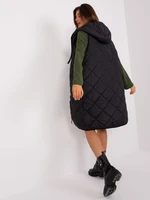 Black quilted vest with pockets SUBLEVEL