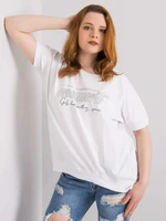 White oversized blouse with inscription