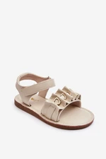 Children's sandals with Velcro heart beige Havana