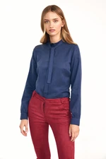 Nife Woman's Blouse B138 Navy Blue