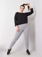 Grey melange cotton plus leggings