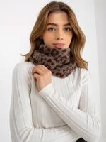 Women's winter scarf with pattern - brown