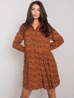 FRESH MADE Dark brown patterned dress