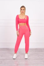 Complete with top blouse pink neon