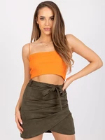 Wrinkled skirt Vercelli khaki