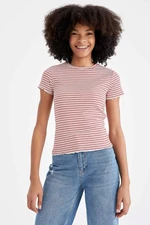 DEFACTO Short Sleeve Striped T-Shirt