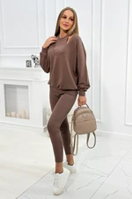 3-piece set Sweatshirt + Top + Leggings Mocca