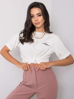 Women's white T-shirt with embroidery