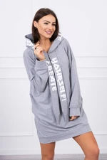 Dress with hood Oversize gray