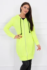 Dress with hood and hood yellow neon color