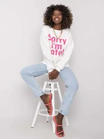 Ecru-pink sweatshirt with Kailee inscription