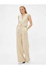 Koton Crop Vest Linen Blend