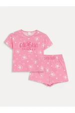 LC Waikiki Crew Neck Printed Baby Girl T-Shirt and Shorts Set of 2