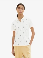 Creamy Women's Patterned Polo Shirt Tom Tailor