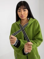 Light green long zippered sweatshirt made of Mayar cotton