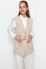 Trendyol Cream Lined Woven Vest With A Belt