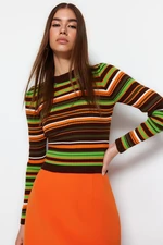 Trendyol Brown Crop Knitwear Sweater