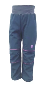 Softshell girls' pants - tm. gray - pink