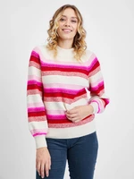 Pink and cream women's striped sweater GAP