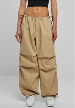 Women's cotton parachute trousers wetsand