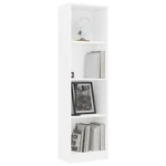 4-Tier Book Cabinet White 15.7"x9.4"x55.9" Chipboard