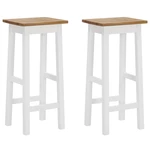 Bar Stools 2 pcs Solid Oak Wood