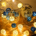 2M Battery Powered Sepak Takraw Warm White 20LED Fairy String Light Christmas Party Holiday Decor