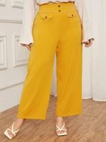 Plus Size Button Design Pants