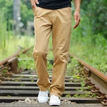 Youth Men's Casual Trousers Straight Loose Large Size Overalls Cotton Solid Color High Waist