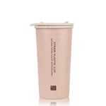 KC-WHE03 300mL/400mL Wheat Fiber Double Layer Insulation Mug Student Cup Creative Water Bottle