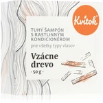 Kvitok Vzácné dřevo tuhý šampon pro tmavé vlasy 50 g